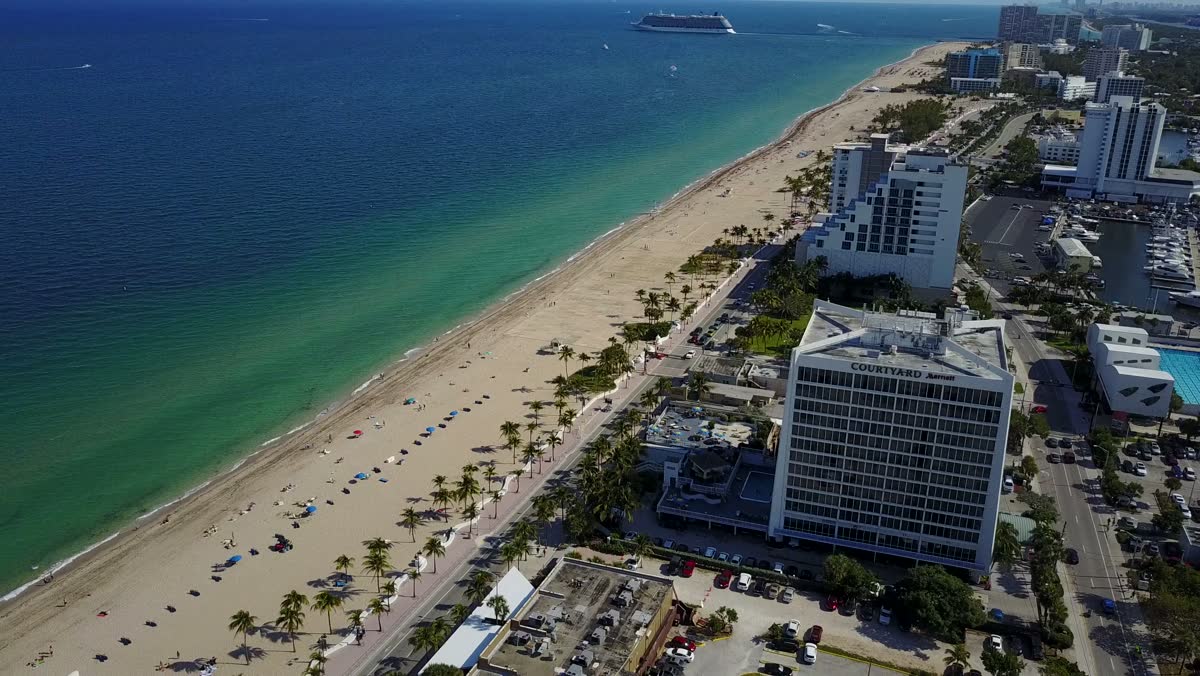 Aerial view of the Fort Lauderdale beachfront